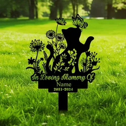 Pet Grave Markers Sign Cat Memorial Stake Metal Sign With Stake Cat Loss Gift,In Loving Memory Of Custom Name Stake Garden Decor
