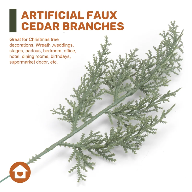 AA89-20PCS Kunstmatige Groene Cipres Boomblad Dennennaald Bladeren Tak Kerst Bruiloft Thuiskantoor Hotel Decoratie