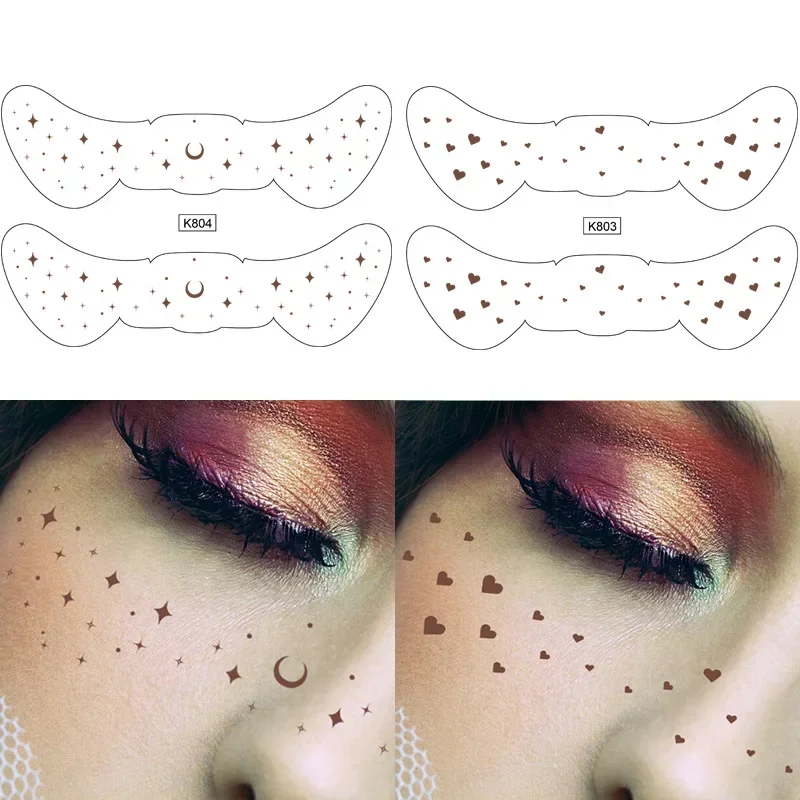 1 Pair Temporary Tattoo Stickers Aluminium Foil Faux Freckle Dots Waterproof Sweatproof Eye Face Freckle Female