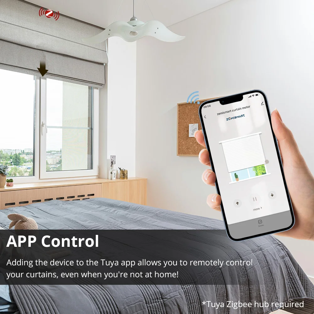 محرك Zigbee الكهربائي الذكي العمياء لستارة الألومنيوم ذات الظل الروماني على شكل قرص العسل يعمل مع تطبيق Tuya Alexa Google Home للتحكم الصوتي
