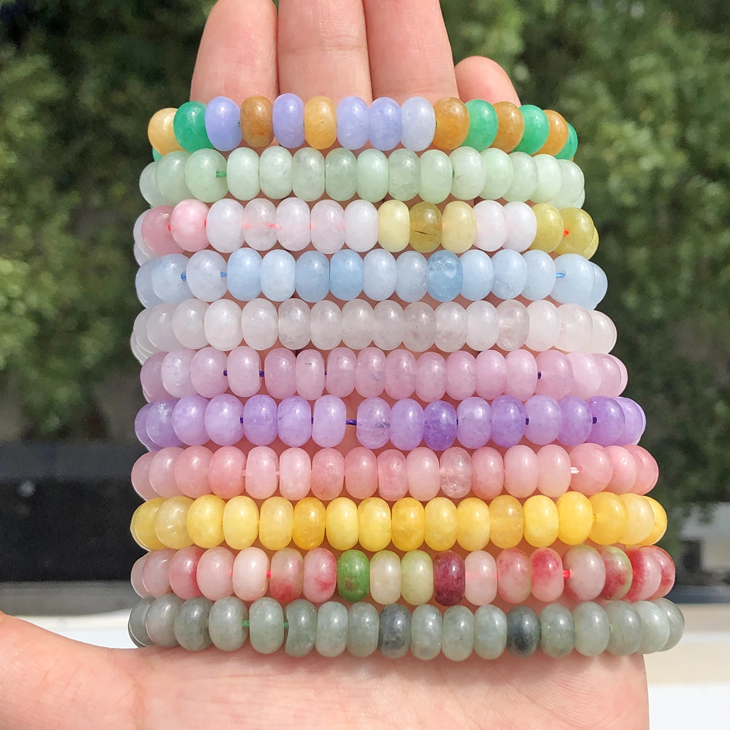 5x8mm Rondelle Tourmaline Jade Apatite Beads Natural Stone Abacus Spacer Beads For Jewelry Making DIY Bracelets Accessories 15\'\'