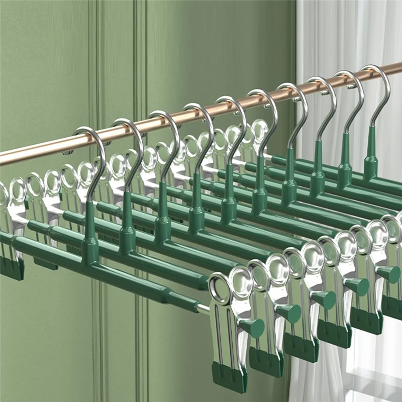 

Clothes Pants Hanger Space-Saving 360-Degree Rotating Hook Skirt Clip Adjustable Clamp Hanger-ABUA