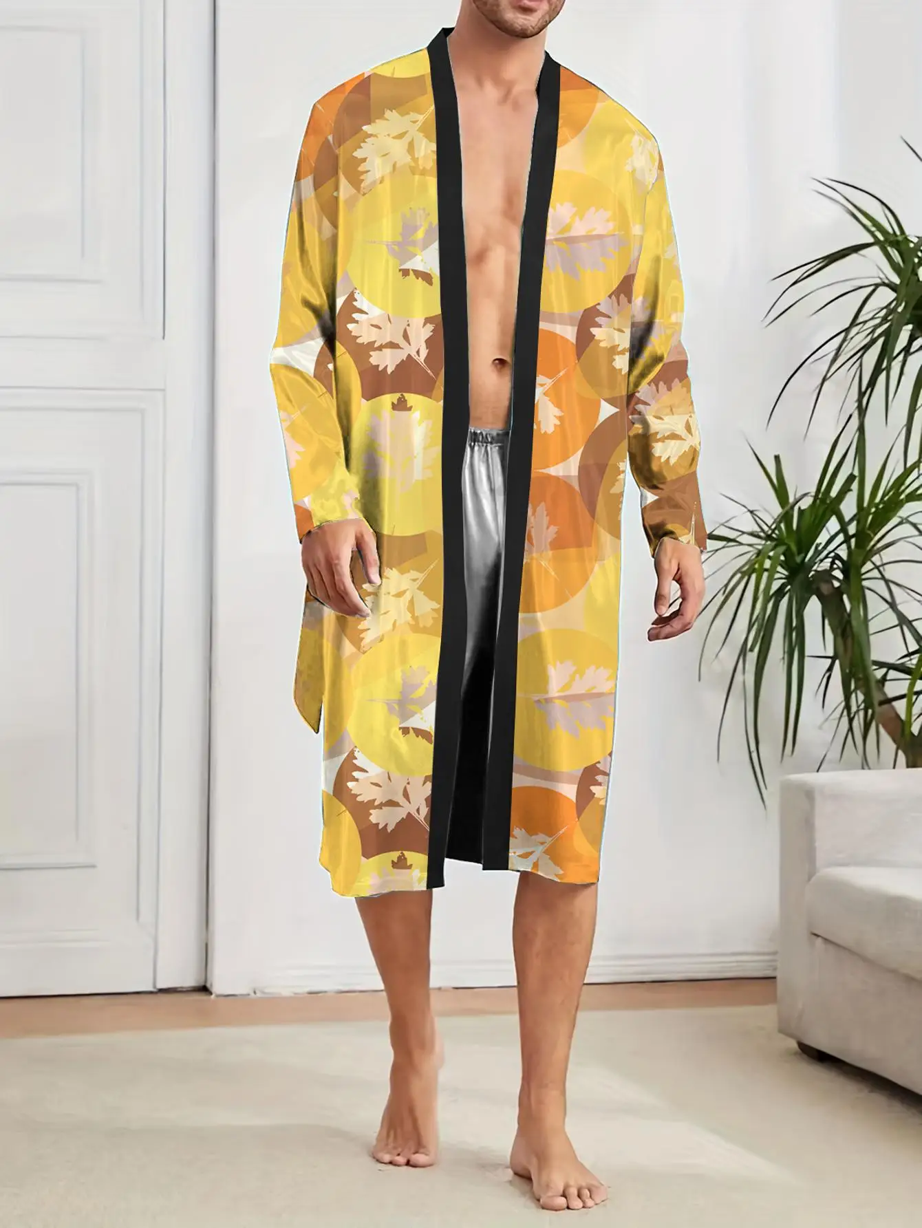 1pcs Men's Robes 2026 Spring/Summer dressing gown Sleepwear Bathrobe men Graphic Funny pajamas 3D Printed bath robe Breathable