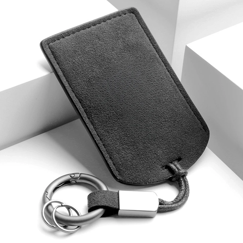 For Mazda 6 Coupe Smart Card Key Cover and Keychain Set, Suede Leather Interior Accessories