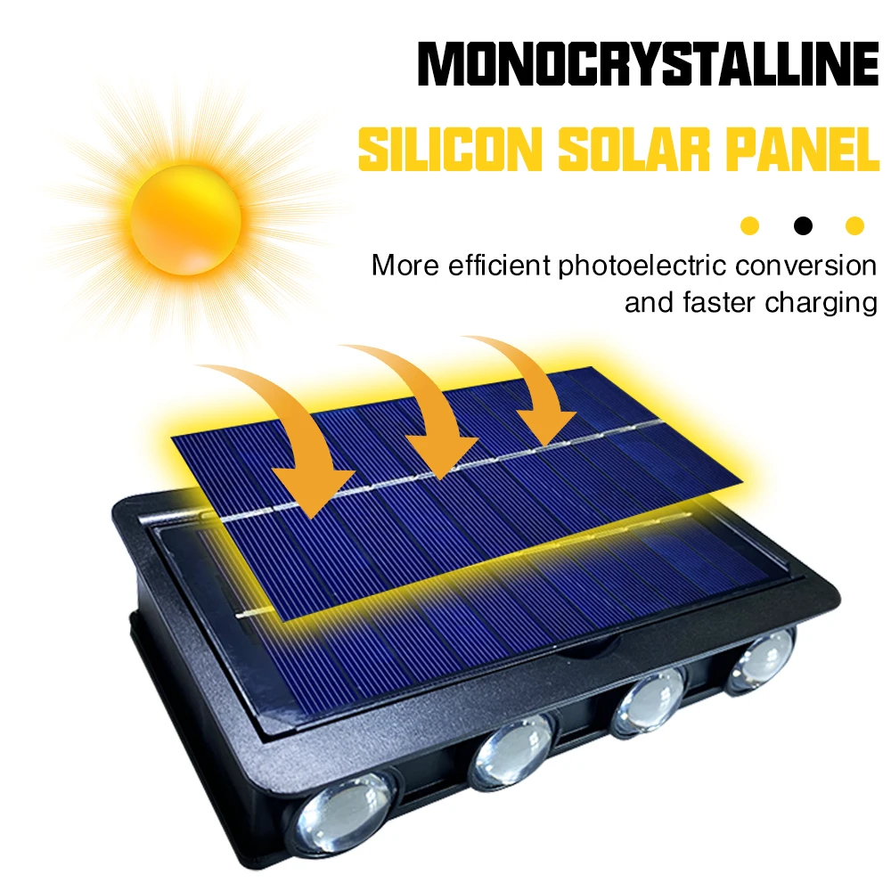 في الهواء الطلق مقاوم للماء الجدار ضوء ديكور الجدار مصباح LED الشمسية الجدار مصباح صعودا وهبوطا تضيء حديقة المنزل الشرفة ديكورات للباحة #4