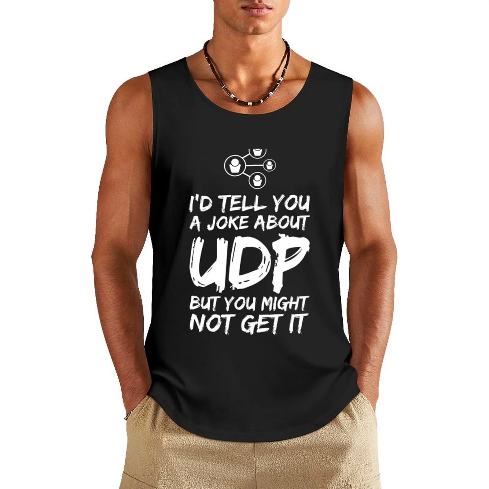 

Funny Networking Joke Tank Top Gym clothes sleeveless shirts singlets for men Gym T-shirts for men