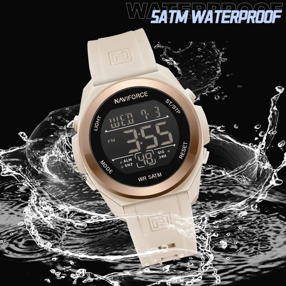 NAVIFORCE Men Digital Watch Outdoor Sports Watches Alarm Clock Men\'s Waterproof 50M HD Electronic Screen Military Wristwatches