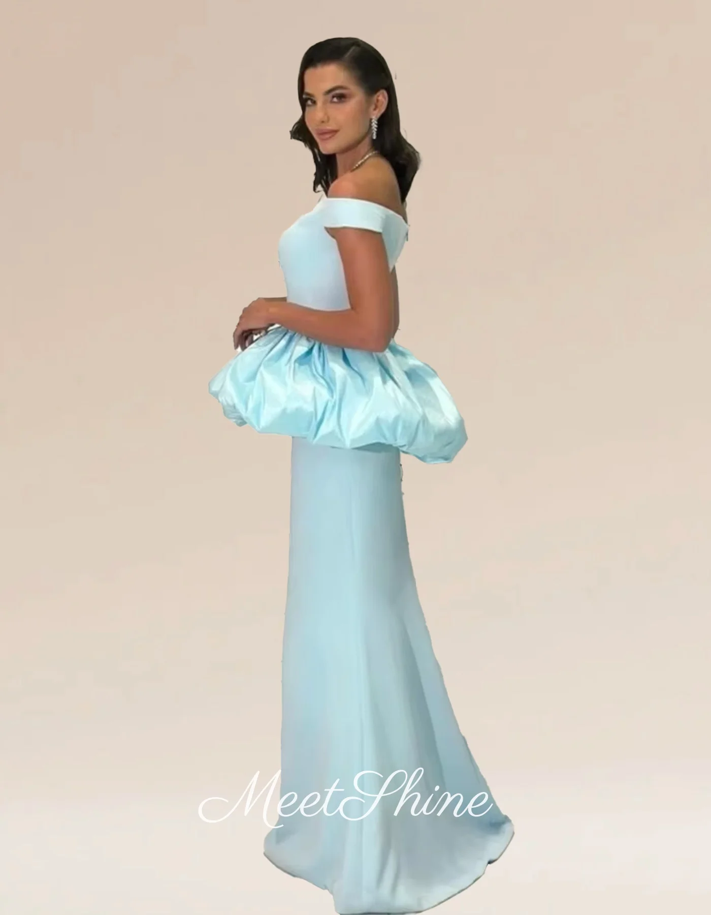 Off-shoulder galajurk Elegante galajurk voor dames Saudi-Arabië avondjurk Vloerlengte Aangepaste formele feestjurk