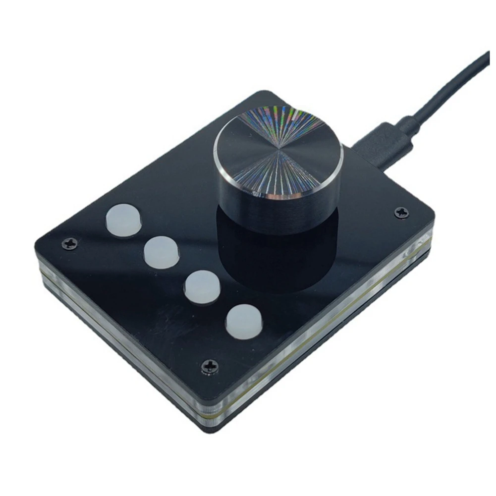 

X07A Multimedia Programmable Keyboard USB Knob Custom Keyboard Mini Macro Keyboard Volume Controller (Small White Button)