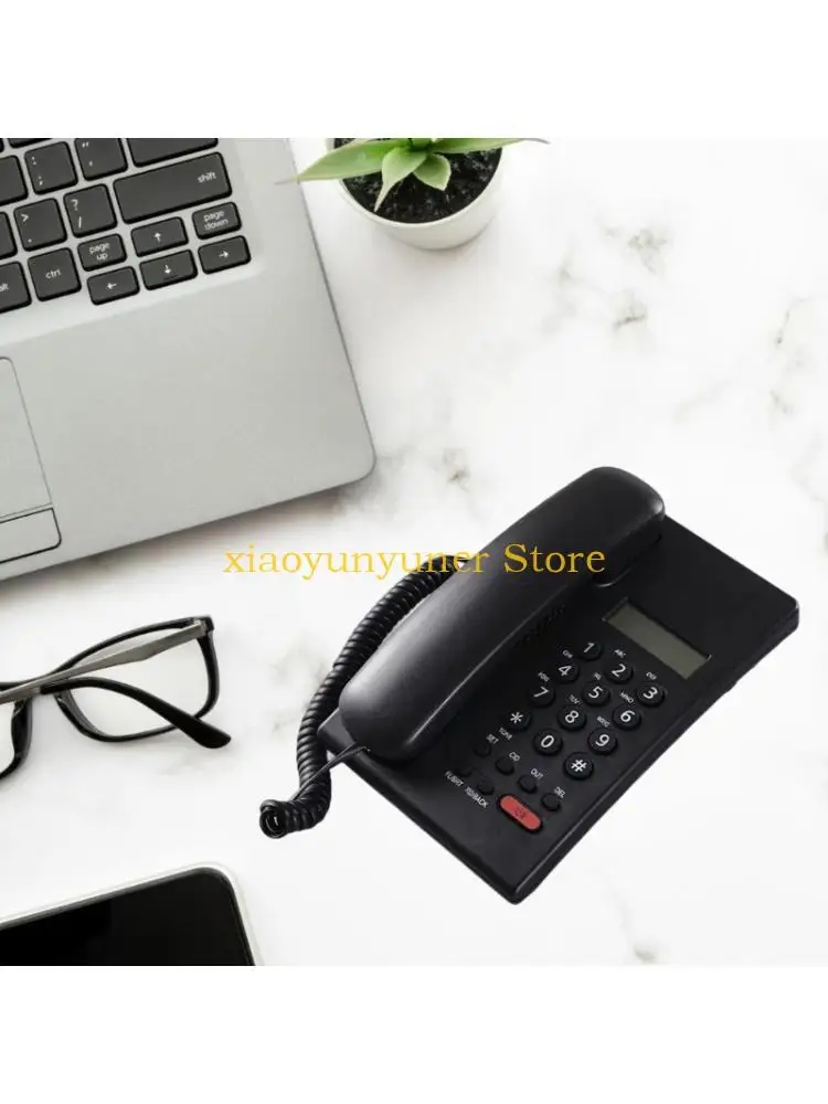P9JB Corded Telephone Desktop House Phone Seniors Caller Big Button Integrated