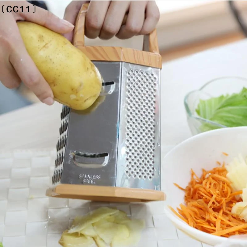 Multifunctional Vegetables Box Grater Stainless Steel 6 Sides Slicer Shredders Manual Cheese Potato Graters Kitchen Access〔CC11〕