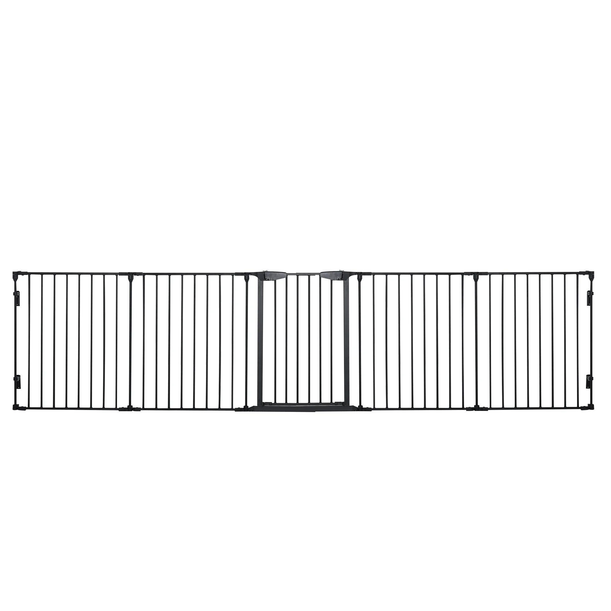 Corral Plegable 2 en 1 para Cachorros, 5 Paneles, 300x74.5cm, Barrera Metálica para Mascotas con Puerta para Perros Pequeños y Medianos