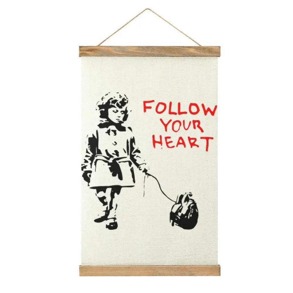 

Classic Banksy Follow Your Heart Classic For Sale Canvas Hanging Picture Picture Hanging Casual Kitchen Painting Style Decorat