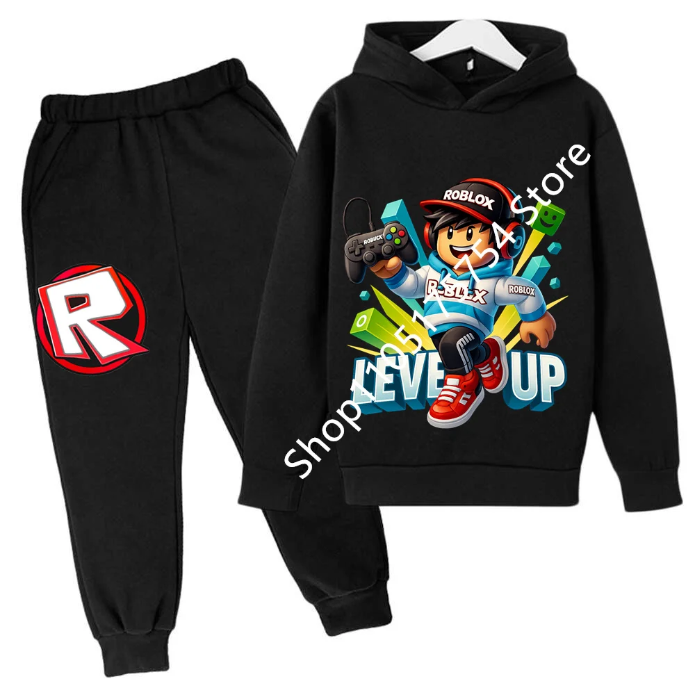 

Roblox Children Hoodies Clothes Anime Spr Autumn Boys Girls Hoodies Set Kid Harajuku Fashion Pullover Tops+Pant Suit
