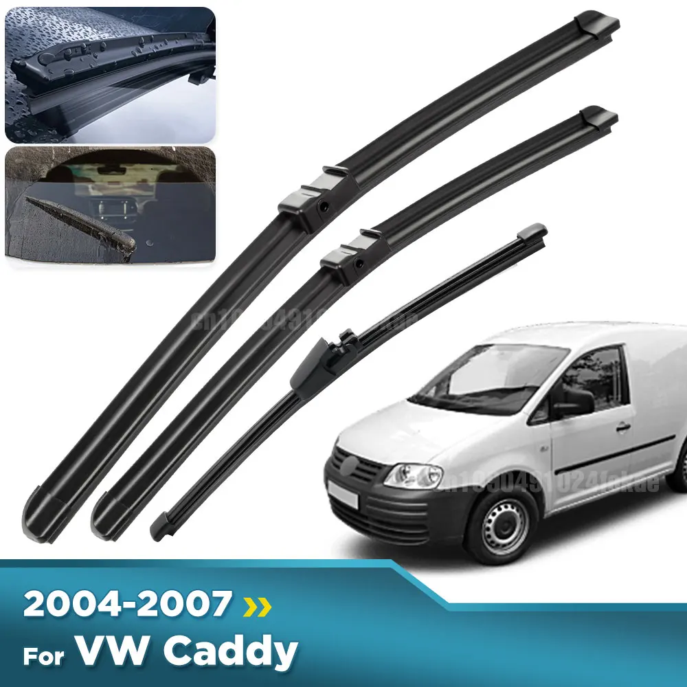 Para Volkswagen VW Caddy 2004-2007 2005 2006 2007 limpiaparabrisas delantero y trasero limpiaparabrisas cepillos de ventana 24 "+ 19" + 16"