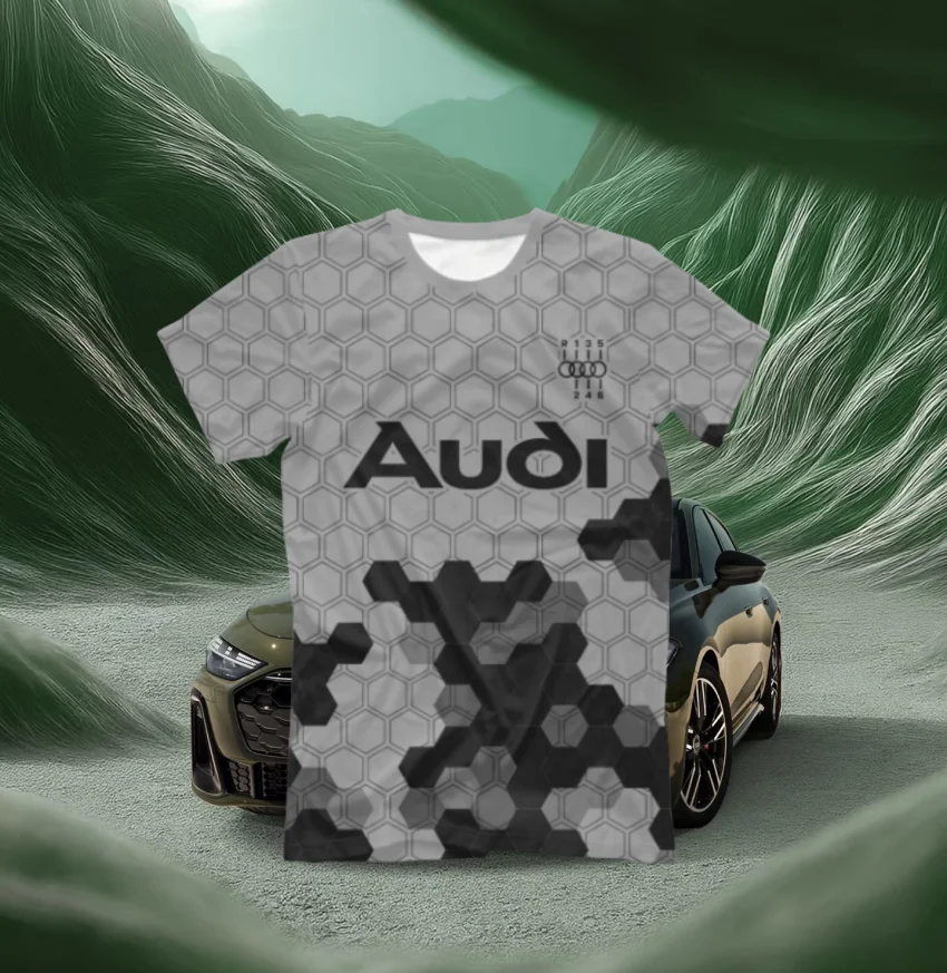 

Новинка 2025 года, топ для гоночного мотоцикла, дышащая футболка для занятий спортом на открытом воздухе Audi, летняя мужская повседневная спортивная уличная футболка с короткими рукавами