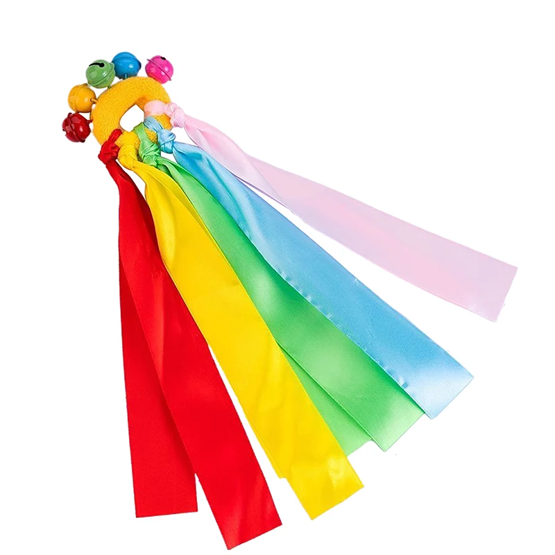 1Pcs Kids' Wristband Ribbon Sports Pom Club Cheer Dancing Props Elastic Strap with Rope