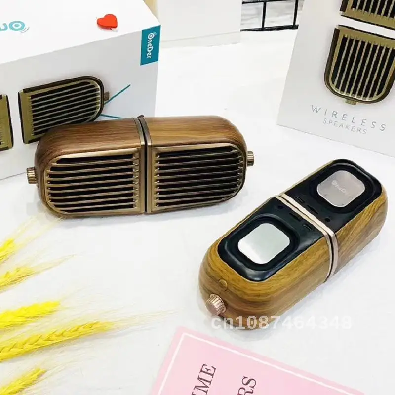 Oneder V8 Retro Wooden Home Magnetic Combination Bluetooth Speaker, Mobile Wireless Desktop Bluetooth Speaker, Subwoofer