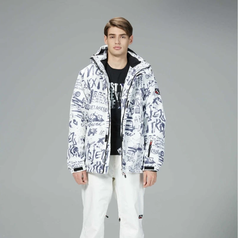 

New Design Snowboarding Hooded Men's Skiing Jacket Waterproof Windproof Plus Size Fit Winter Outdoor Sports Top Warm Male Snow
