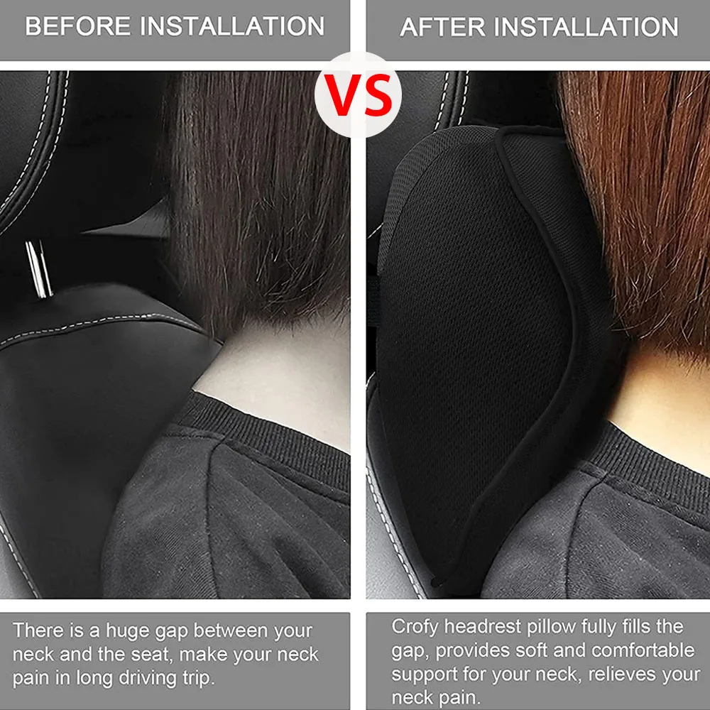 1pcs Car Neck Headrest Pillow Accessories Cushion Auto Seat Head Support Neck Protector Automobiles Seat Neck Rest Memory Cotton