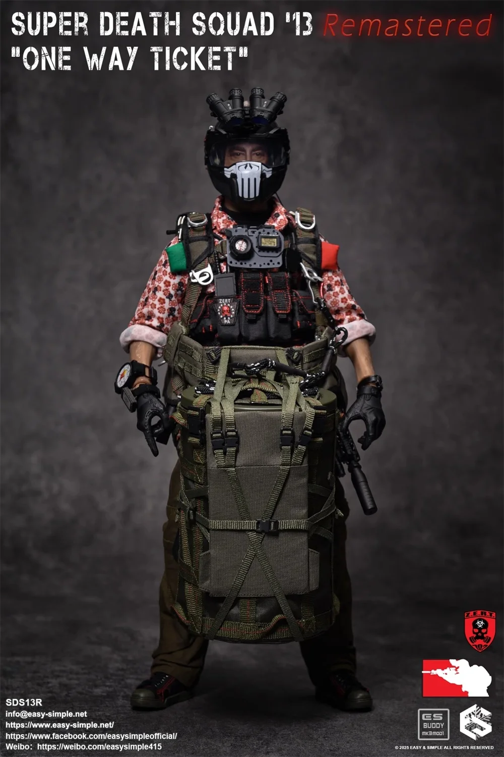 

New Arrival 1/6th EASY&SIMPLE ES SDS13R ZERT Super Death One Single Ticket Way Soldier Action Figure About 12" For Fans Collect
