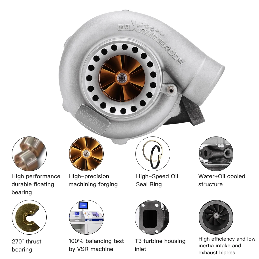 MaXpeedingrods Street Racing Billet Universal Turbo GT35 GT3582 Turbolader T3 Flange Para 3.0L-6.0L 4/6 Cylinder