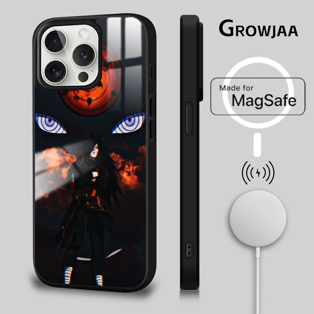 Narutos-U-Uchiha M-Madara Phone Case For iPhone 16 15 14 13 12 11 Pro Max Plus Mini New Magsafe Mirror Wireless Magnetic Cover