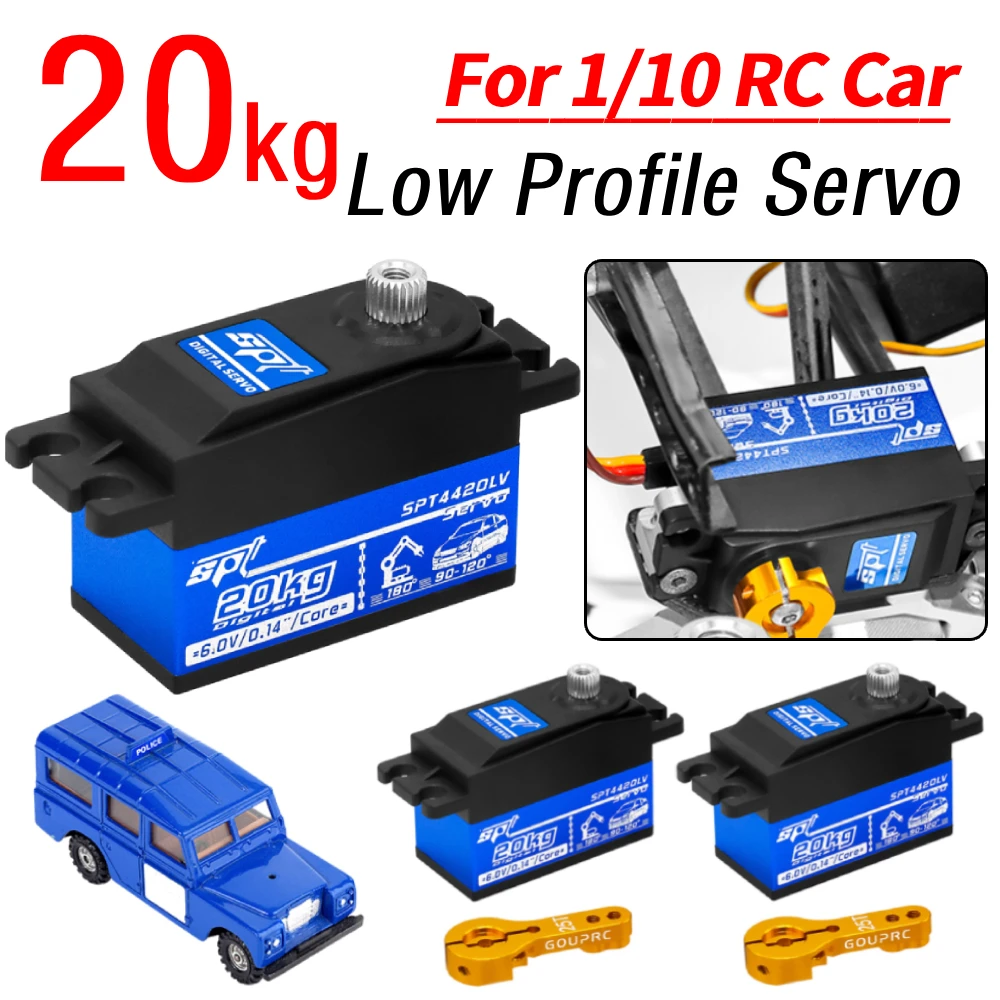 

20kg High Torque Servo with Steering Servo Arm Metal Gear Servo for 1/10 RC Car for Tamiya Kyosho On-Road Touring Drift Car/Boat