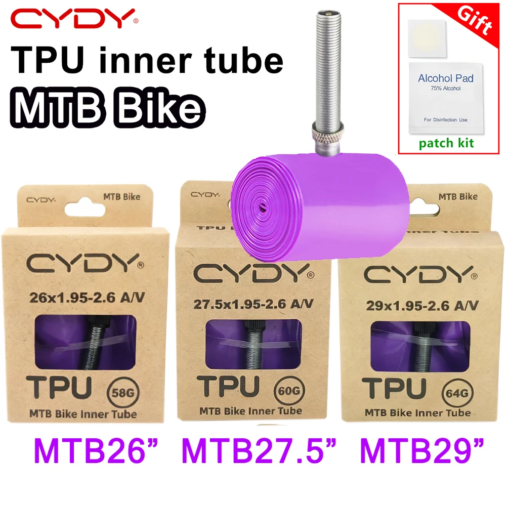 CYDY TPU MTB Bike Inner Tube Camera 29 26 27.5 29x1.95-2.6 Inch Mountain Bicycle Tire Schrader Valve 45mm Pneu 29er Cycling Tube