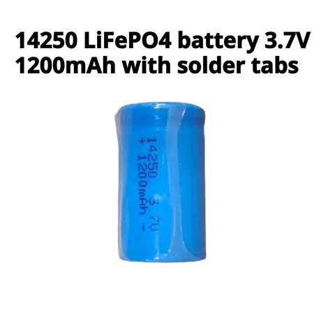 14250 LiFePO4 battery 3.7V 1200mAh with solder tabs For Flashlight Smoke alarm Infrared laser sight Walkmans Toy
