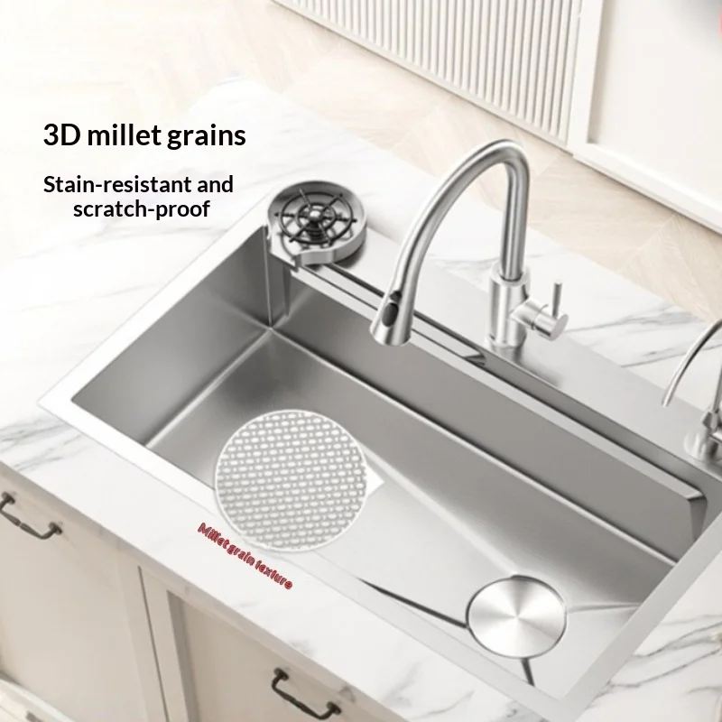 Кухонная мойка из нержавеющей стали 304, одна чаша, утолщенная, глубокая, в фермерском стиле, многофункциональная сливная доска для посуды, кухня