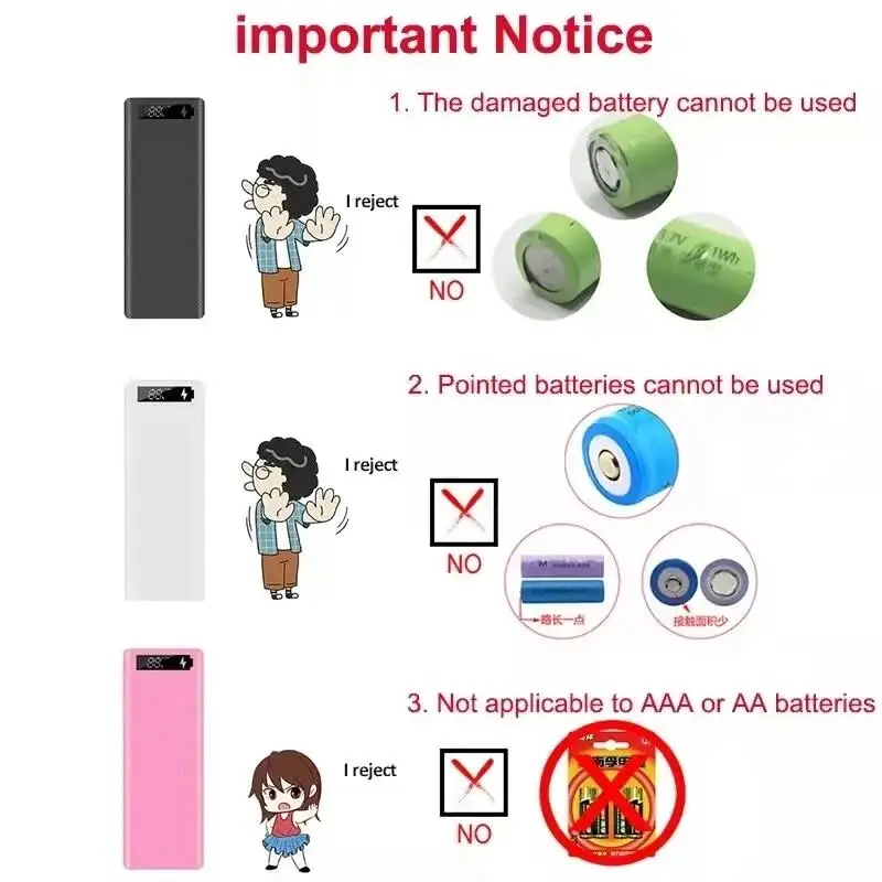 DIY 8/10 Slot 18650 Battery Holder Power Bank Case Dual USB Type C Charger Shell For iPhone Xiaomi Huawei 18650 Battery Cases view 4