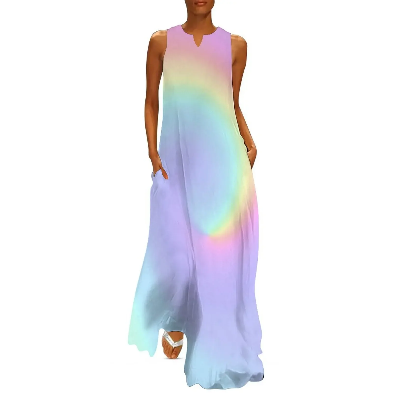 

Light Pastel Rainbow Spiral Long Dress Women's summer dress sexy dress for women Evening dresses
