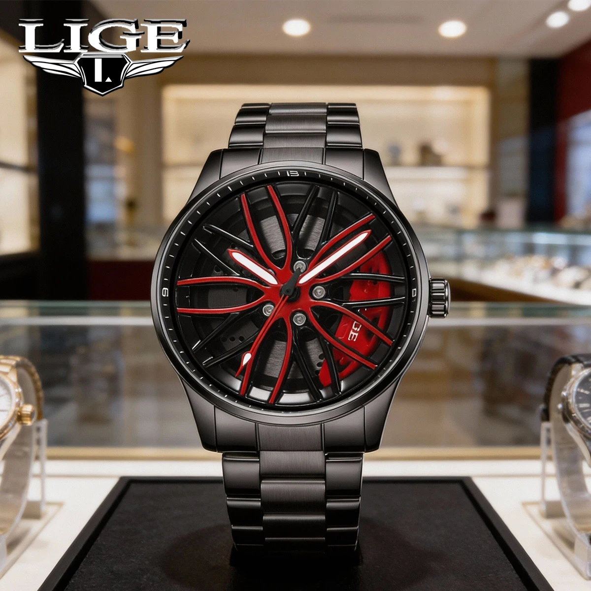 

Мужские часы LIGE, модная модель, из нержавеющей стали, водонепроницаемые, с люминесцентным покрытием, спортивные часы, часы для мужчин.