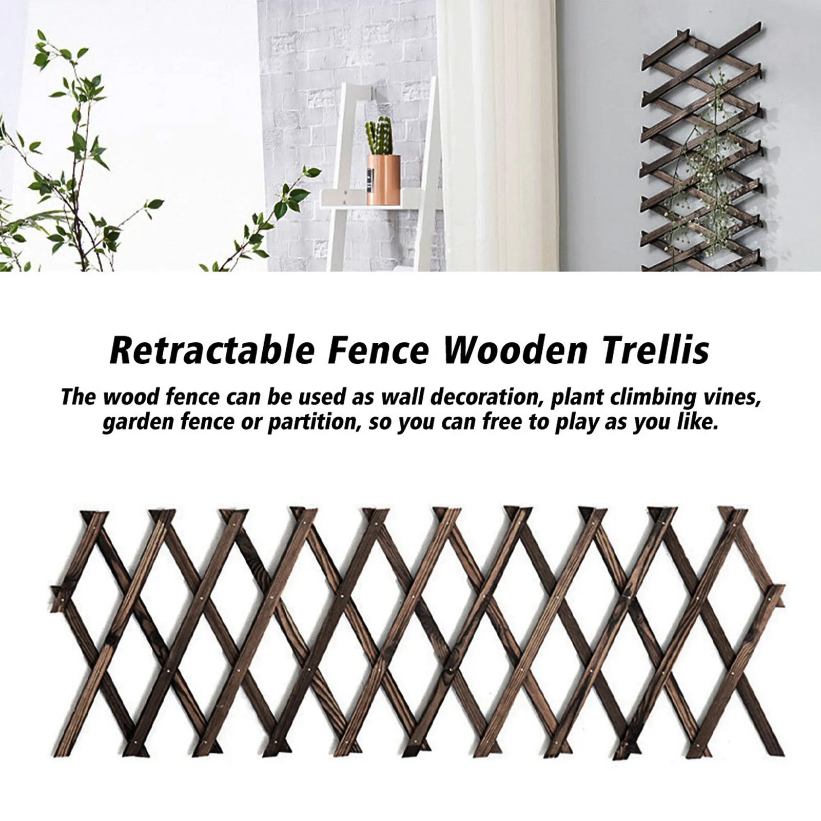 

Courtyard Fence Trellis Decoration Plant Climbing Wall Panel Durable Garden Grid Flower Stand Retractable Planting Support Frame