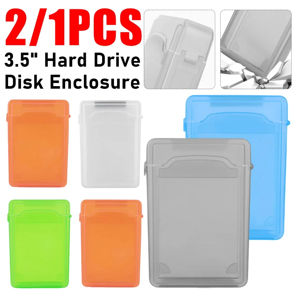 2/1 قطعة 3.5 بوصة IDE SATA HDD SSD الضميمة القرص الصلب صندوق تخزين القرص الغبار البلاستيك المحمولة القرص الصلب واقية قذيفة