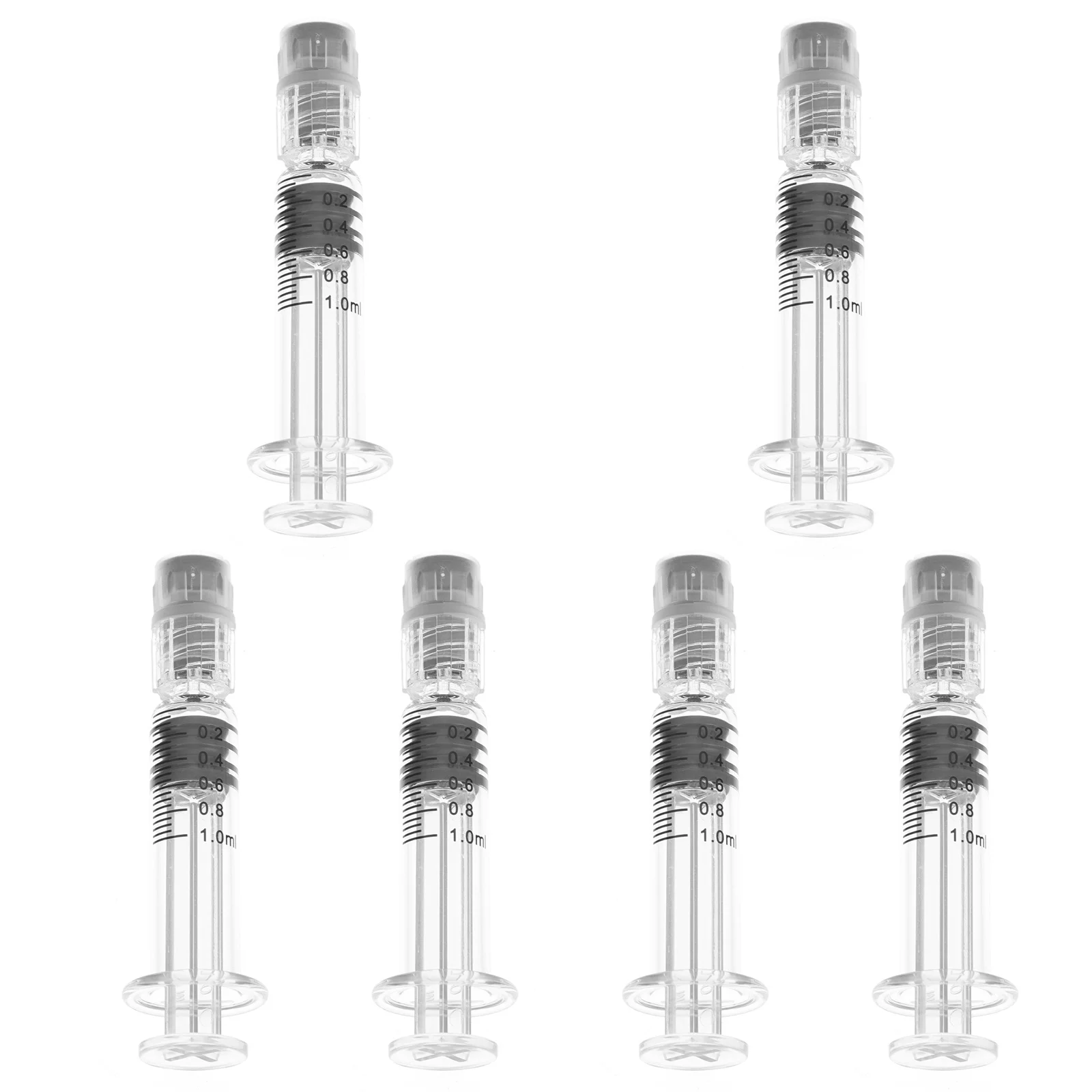 

6 Pcs Anti-Leak Borosilicate Syringe 1ml Glass Injector Dispensing Liquid Measuring