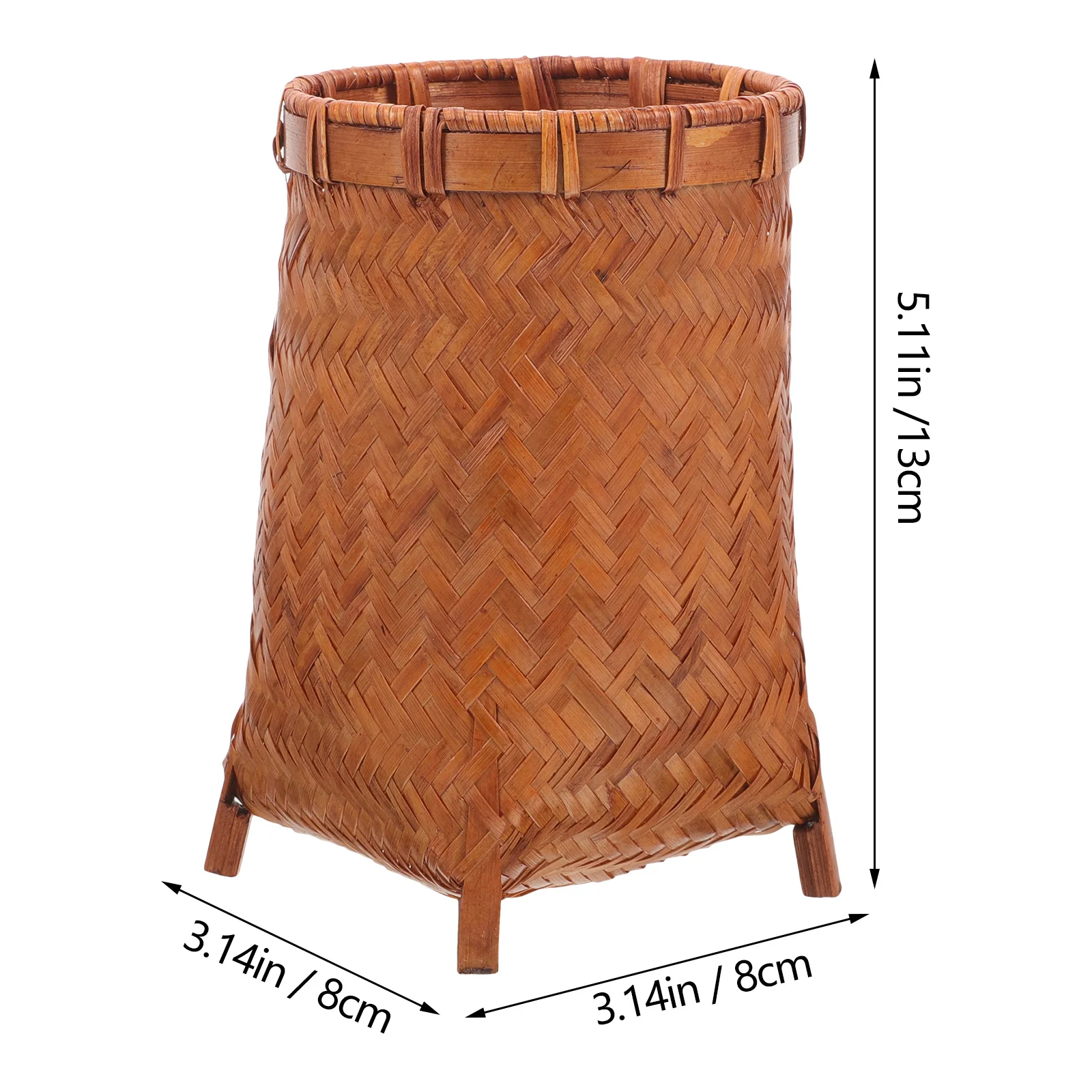 Bamboo Woven Pen Holder Retro Style Multi Functional Desk Organizer Tea Clips Holder Makeup Brush Pot Stationery Storage