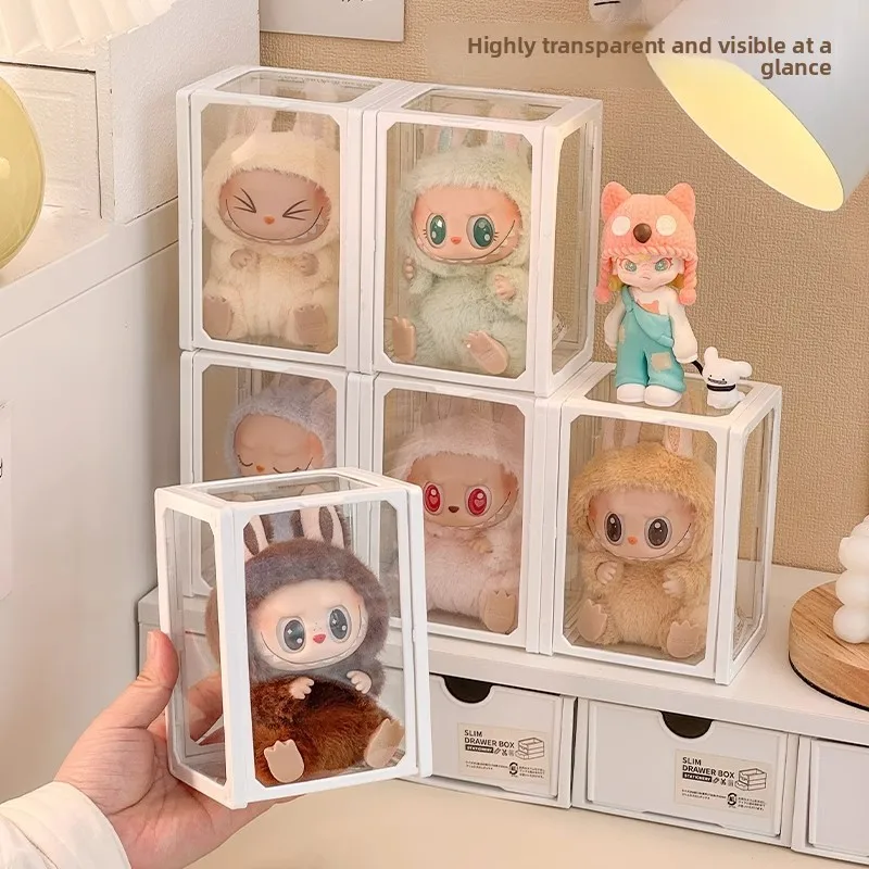 

New in-Stock Creativity Labubu Display Box Glass Vinyl Doll Storage Box Box Handmade Transparent Labubu Cabinet Dust Storage Box