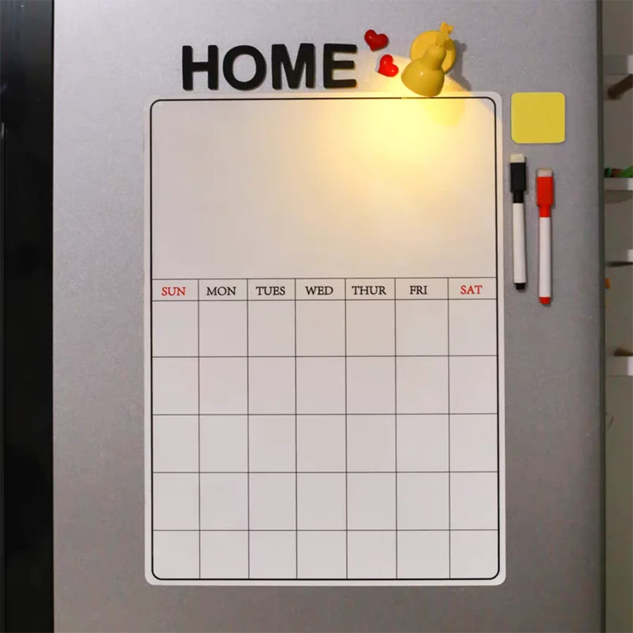 

7pc/set Erasable Schedule Memo Calendar Fridge Magnetic Soft Sticker Whiteboard Message Board Refrigerator Magnet