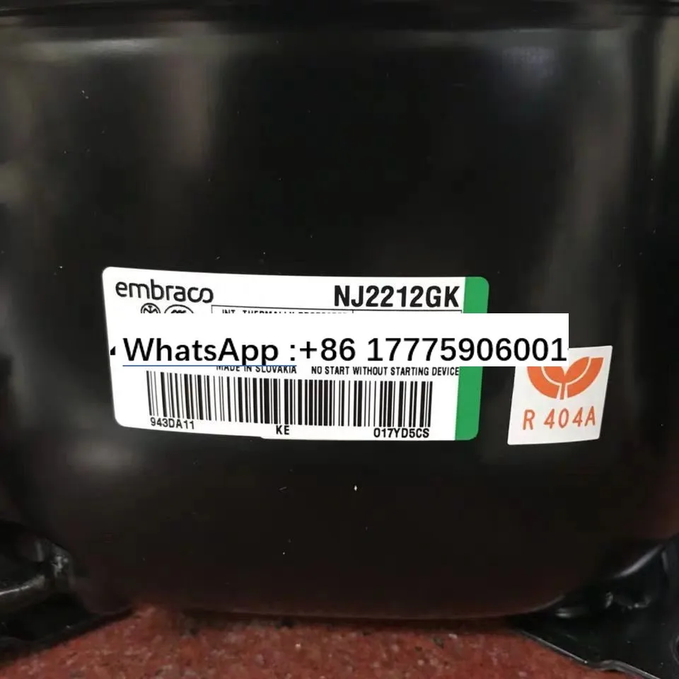 Compresor R404A del congelador de la máquina de hielo de 1.5HP NJ2212GK