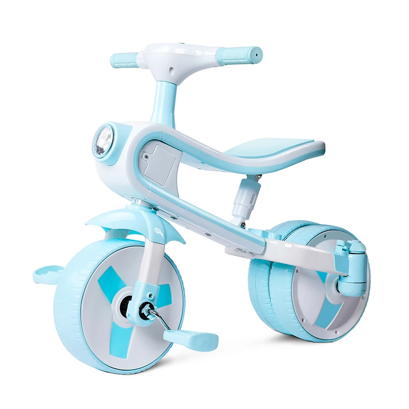 Bicicleta triciclo infantil, deformação com um botão, livre de desmontagem, pedal para bebê, estabilização em deslize, bicicleta estável, anti rolo