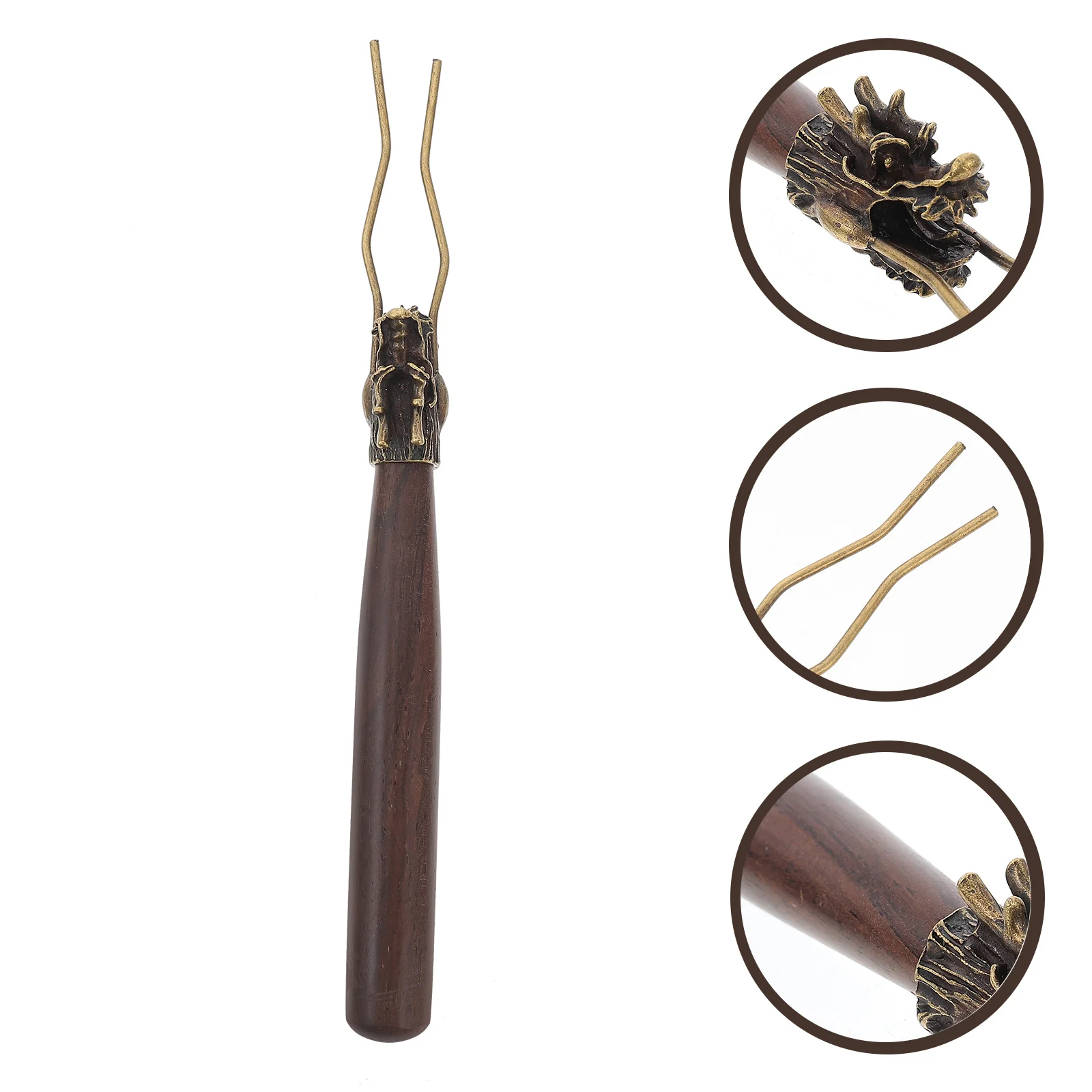 

Teacup Clip Wooden Handle Copper Material Non-Slip Ergonomic Design For Tea Ceremony Supply Serving Cleaning Heat-Resistant