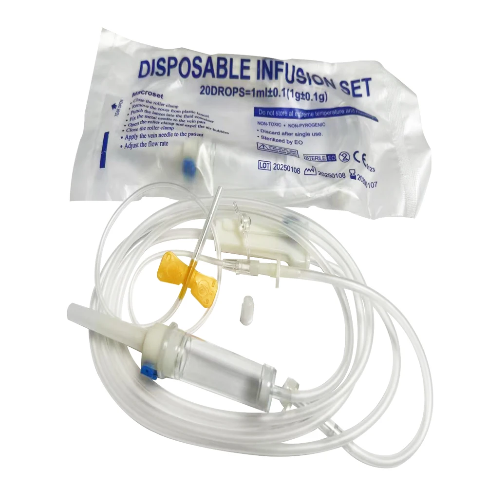Disposable animal infusion set, straight hanging needle, drip infusion hose, independently packaged for pets
