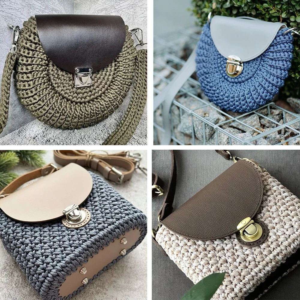 1 Set Handmade Bag Bottom Flap Cover Hardware For Bags PU Leather Handbag Shloulder Straps DIY Women Bag Part Accessories