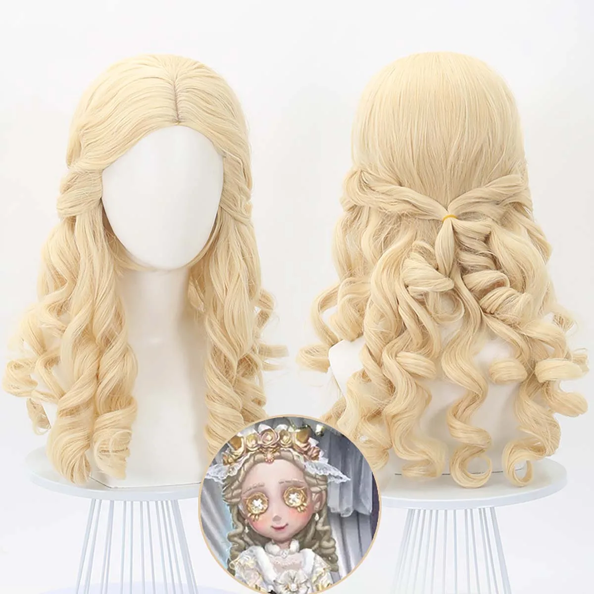 Identity V Memory Alice DeRoss Source of Evil Little Girl Cosplay Long Curly Blonde Wig