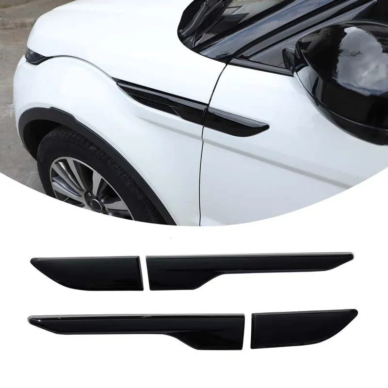 

ABS Black Car Body Side Fender Air Vent Outlet Cover Trim For Land Rover Range Rover Evoque 2012-2018 Exterior Accessories