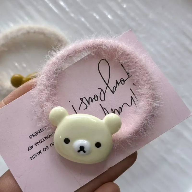 1/2 ชิ้น ที่คาดผมลายริลัคคุมะน่ารักสำหรับเด็กผู้หญิง ลายการ์ตูนน่ารัก เครื่องประดับผมแฟชั่น เชือกมัดผม สร้อยข้อมืออนิเมะ ของขวัญคริสต์มาส