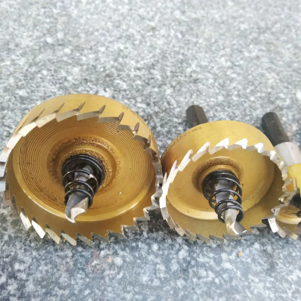 Alta qualidade 1 conjuntos de titânio hss revestido buraco viu corte broca aço inoxidável liga metal corte
