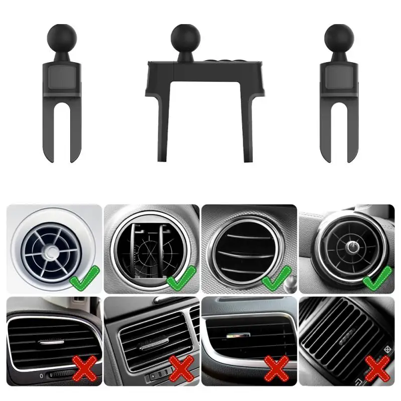 Air Outlet Barb Clamp Round Multifunctional Universal 360 Degree Rotation Car Accessories Gps Bracket Air Outlet Bracket